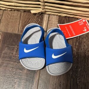Brand New Nike Kids Blue and Gray Sandals